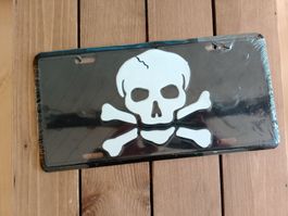 Totenkopf Piraten Nummernschild, Auto Deko Neu & OVP!