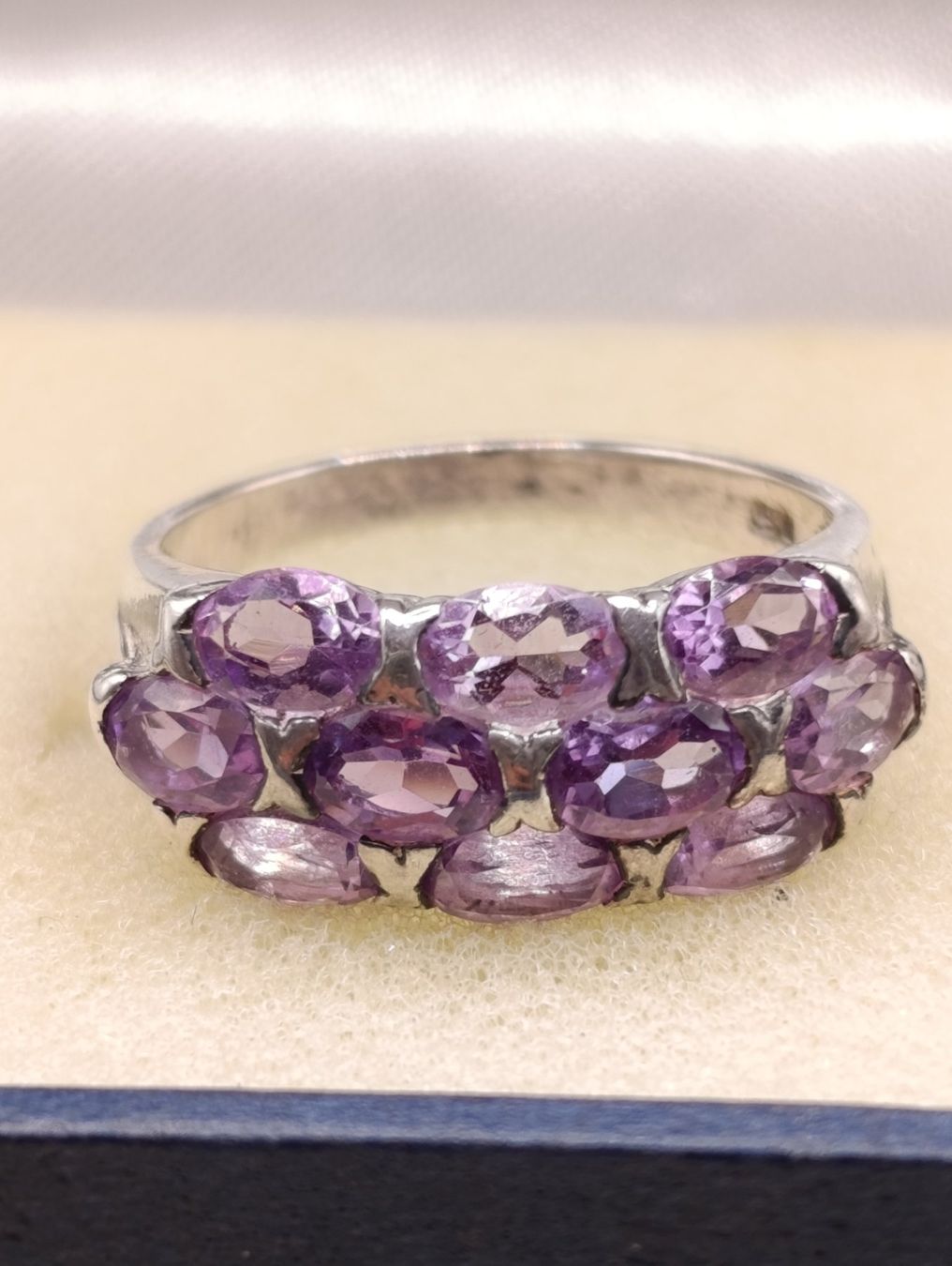 Anelli: Vintage 925er Silber Ring mit Amethyst Edelsteine Top – Usato da Steffisburg venduto da 1.Schmuckschatulle 4