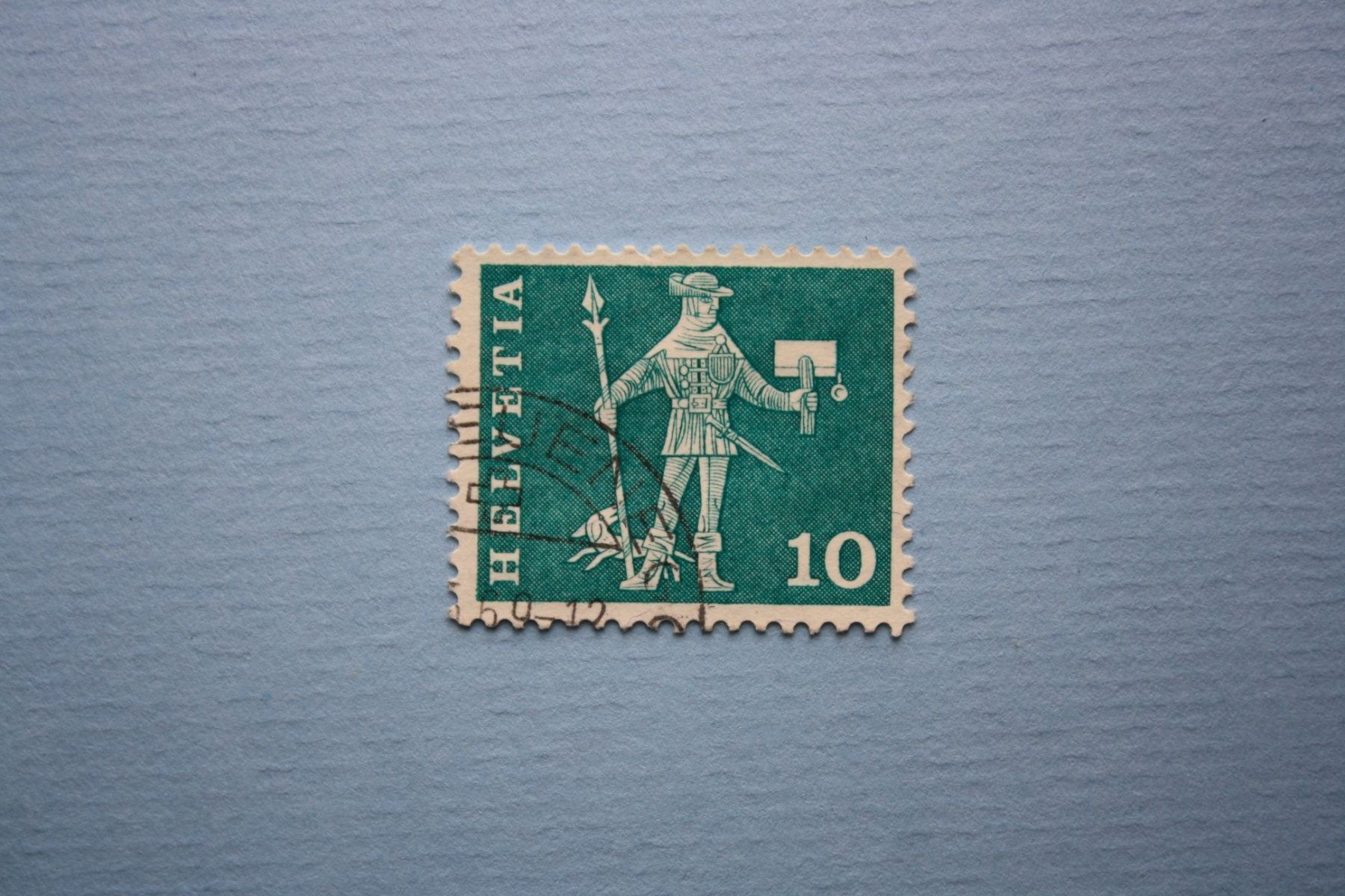 Alle Briefmarken: um 1960 helvetia stamp – Gebraucht aus Laupen BE von Gufi57