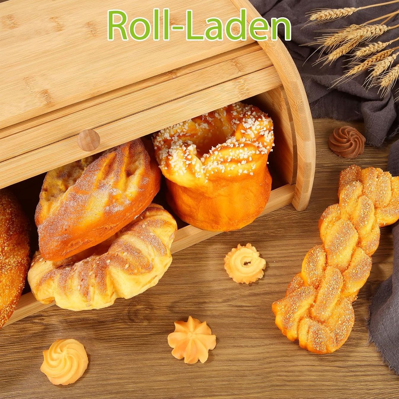 Behälter & Ähnliches: Brotkasten Bambus Holz mit Rollklappe – Neu und originalverpackt aus Genève von Top-Trend 5