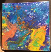 Tableau déco  pooring painting art abstrait coloré acrylique