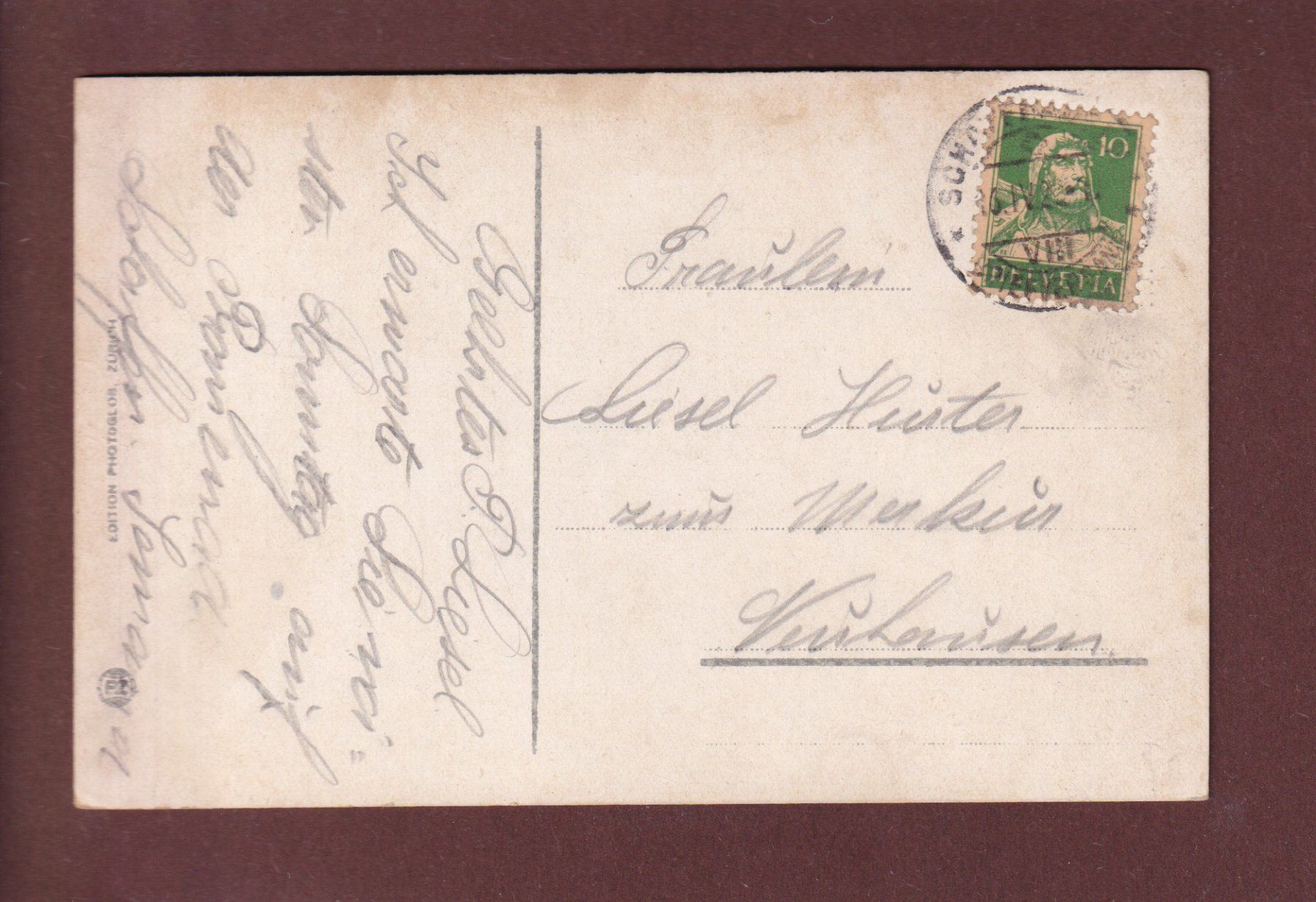 Cartoline postali: SCHAFFHAUSEN - Teil mit Munot - 1922 – Usato da Pully venduto da nicecards 1