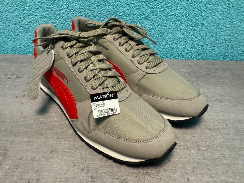 Neu! Puma Herren Sneakers Grau-Rot 43 Etikett (Neu und - Technical View
