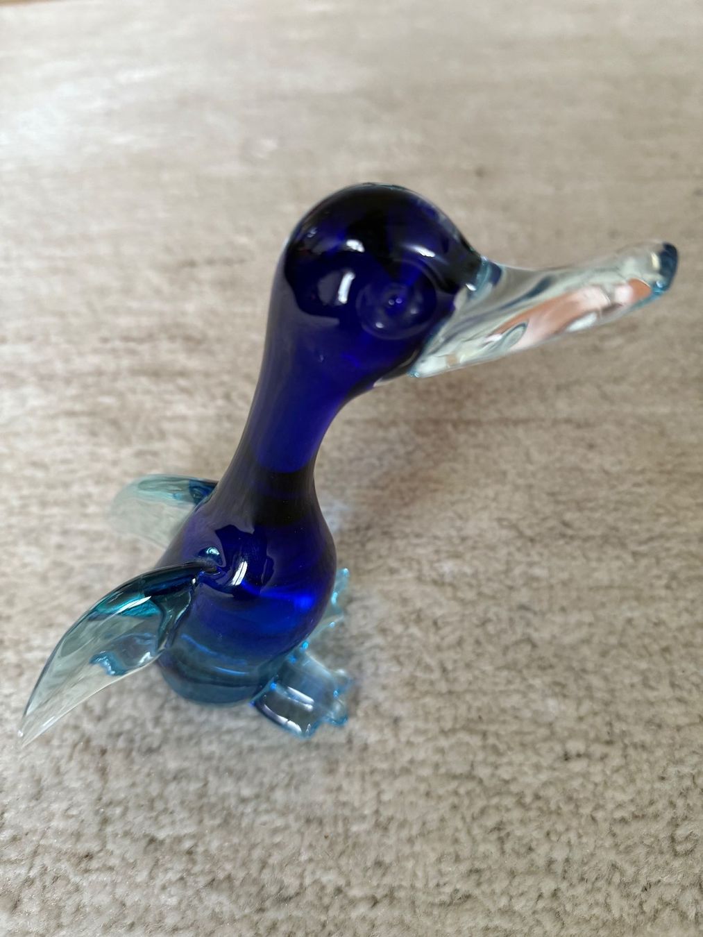 Murano Statuette: Echte blaue Murano Glasente – Usato da Zürich venduto da RainerT