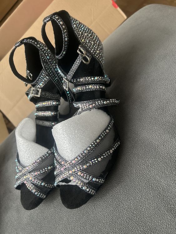 SUNGOOYUE Latein Tanzschuhe Für Kinder - Satin Mit Wildledersohle