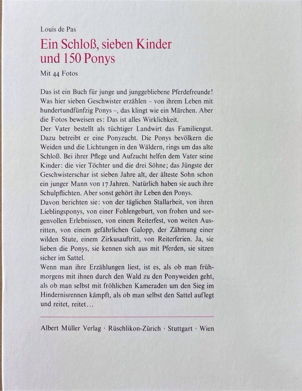 Libri: 1 Schloss, 7 Kinder und 150 Ponys – Nuovo e nell'imballaggio originale da Sarnen venduto da Livres 1