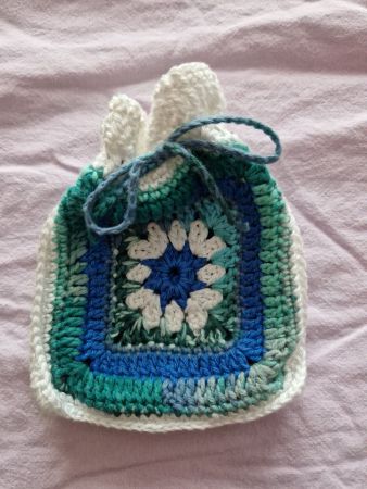 Handgemachter kleiner Beutel,Tasche, gehäkelt, Granny Square