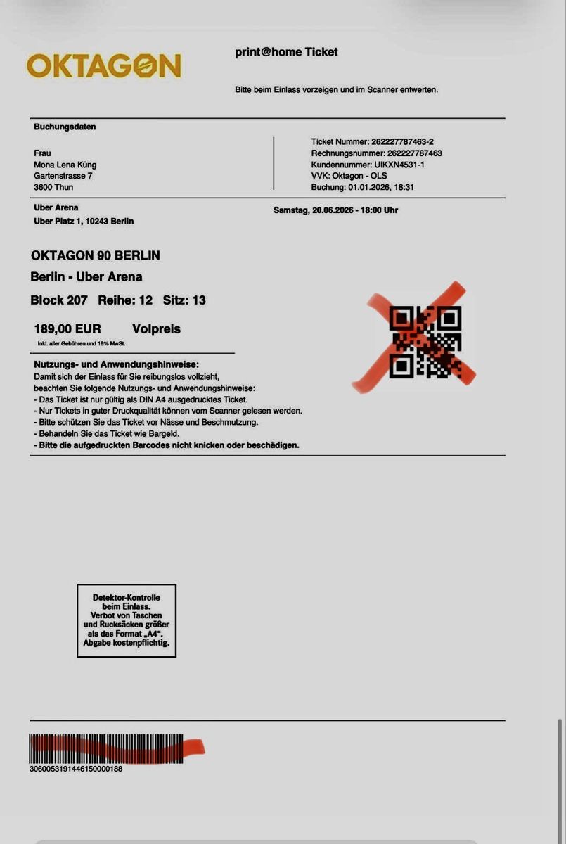Biglietti: Boxen Oktagon Berlin Tickets – Nuovo (secondo la descrizione) da Thun venduto da Cpia 2