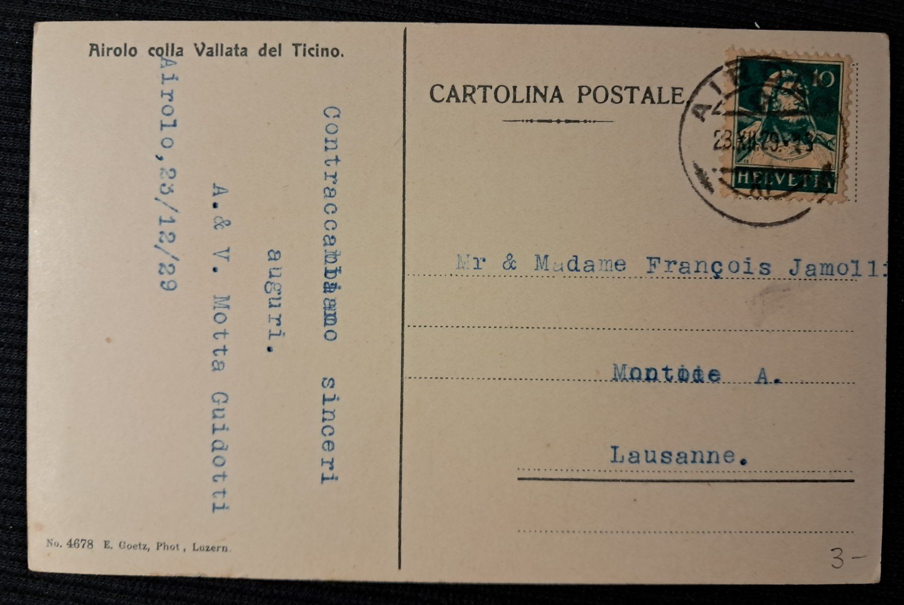 Cartes postales: AIROLO 1929 – D'occasion à Ponto Valentino par giorgia06 1