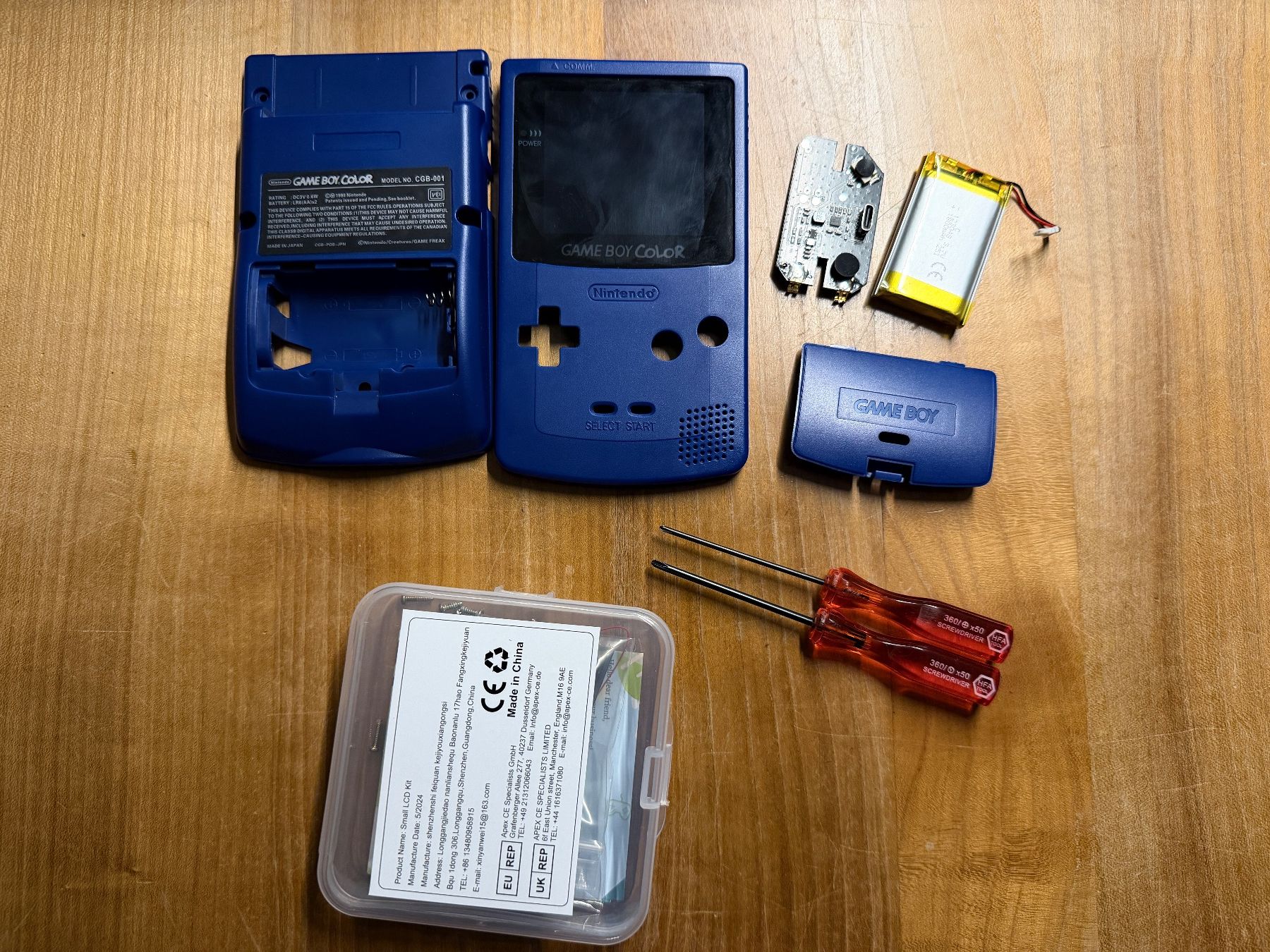 AMOLED Display und USB-C Batteries für Gameboy Color (Gebraucht) in ...