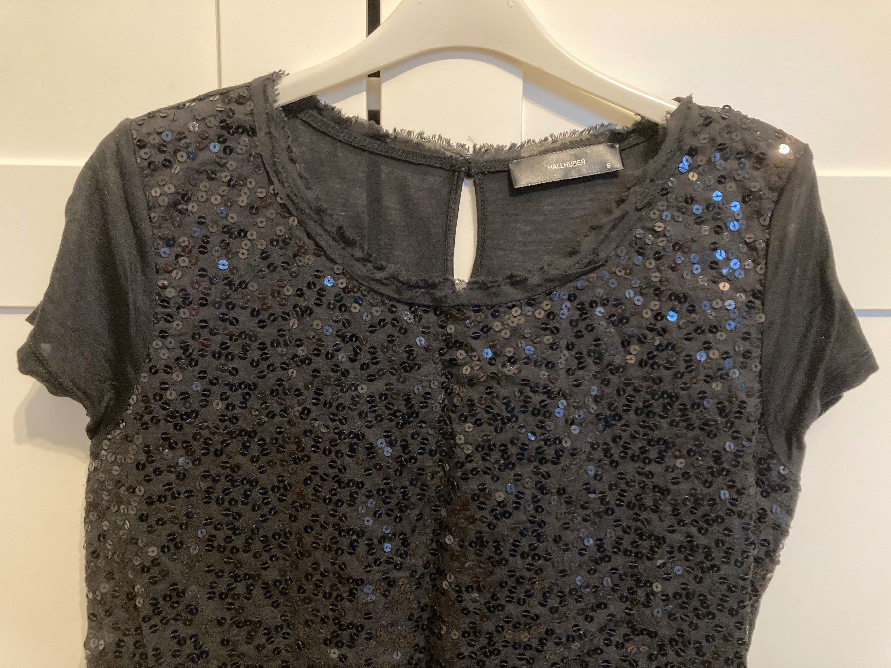 Hallhuber Tops: Glitzer-Top Schwarz Hallhuber; Gr. S – Gebraucht aus Zürich von LisM. 1