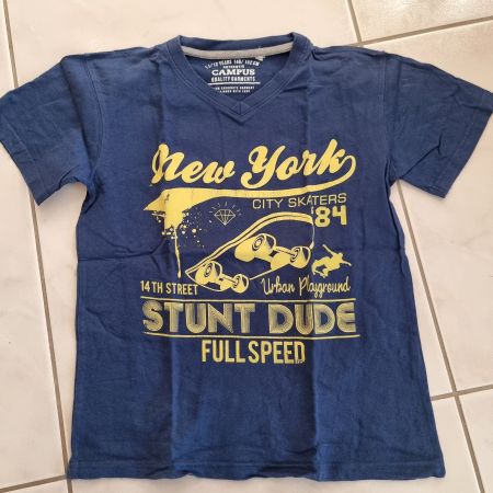 Schönes blaues T-Shirt  Gr. 152 blau, guter Zustand