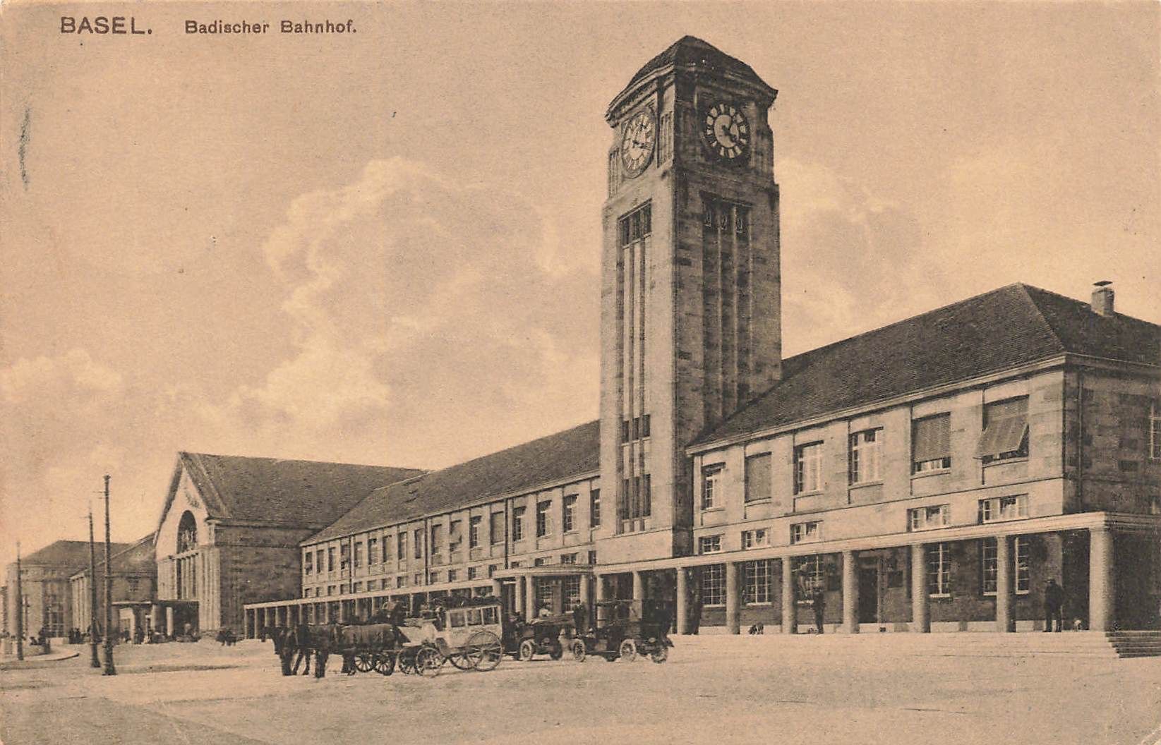 Ansichtskarten: Basel Bahnhof Oldtimer streicheln – Gebraucht aus Biasca von Blenio71