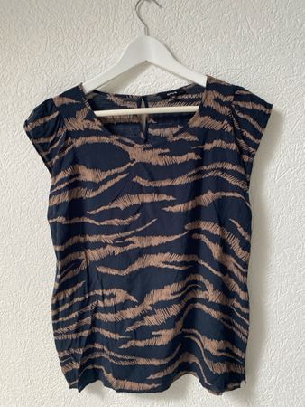 Opus Bluse Top, Gr. 40, 100 %Viscose, braun/schwarz