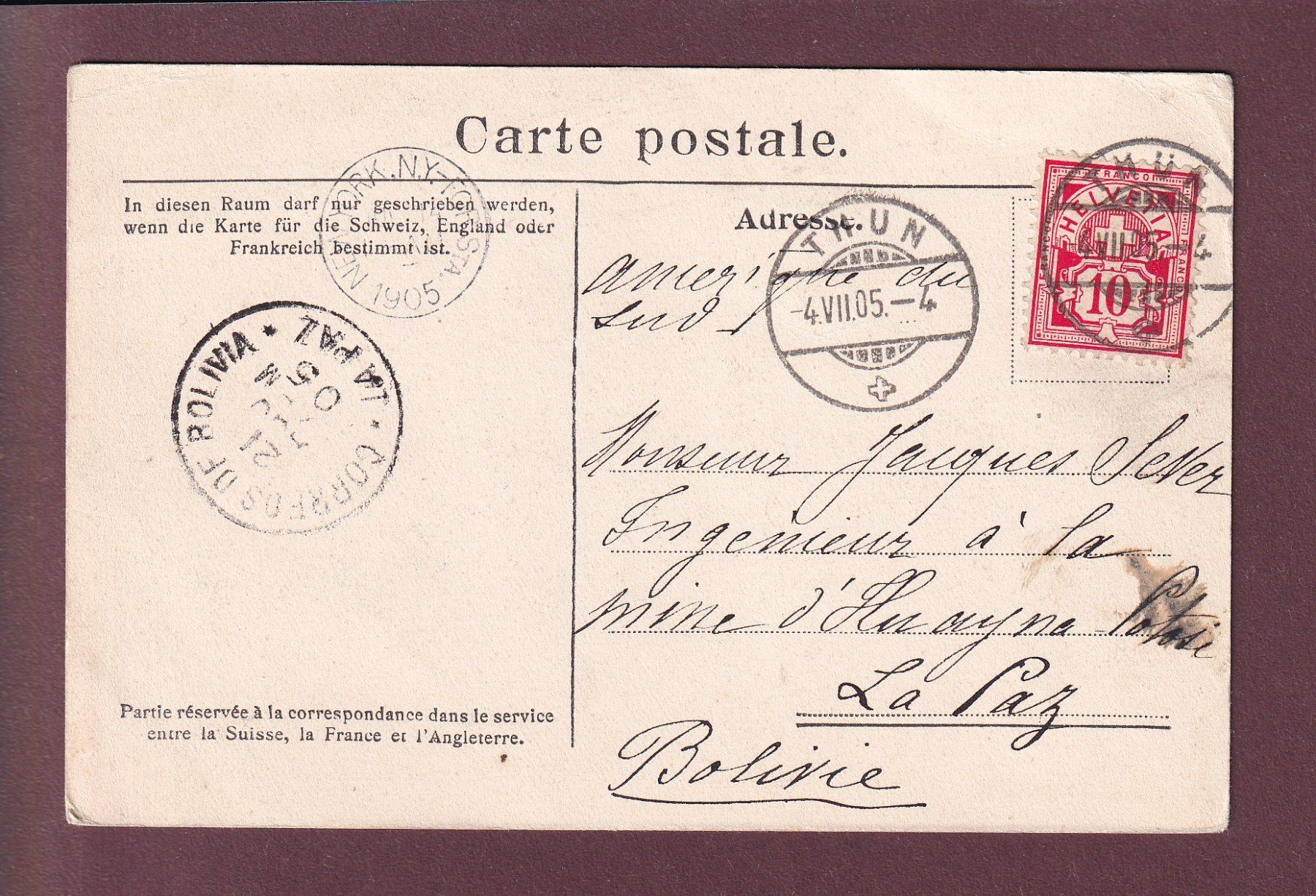 Cartoline postali: BERN - Bärengraben - 1905 – Usato da Pully venduto da nicecards 1