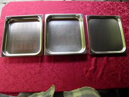 3 x Gastronorm 2/3 Steamer Schalen, Edelstahl