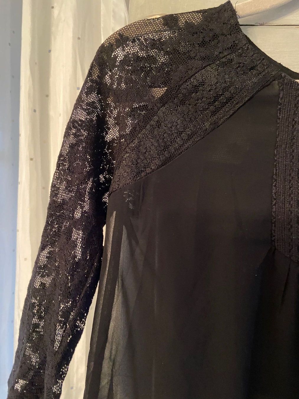 Tuniche: Schöne Boho  Tunika mit Spitze transparent M schwarz – Usato da Luzern venduto da waterfront1 2