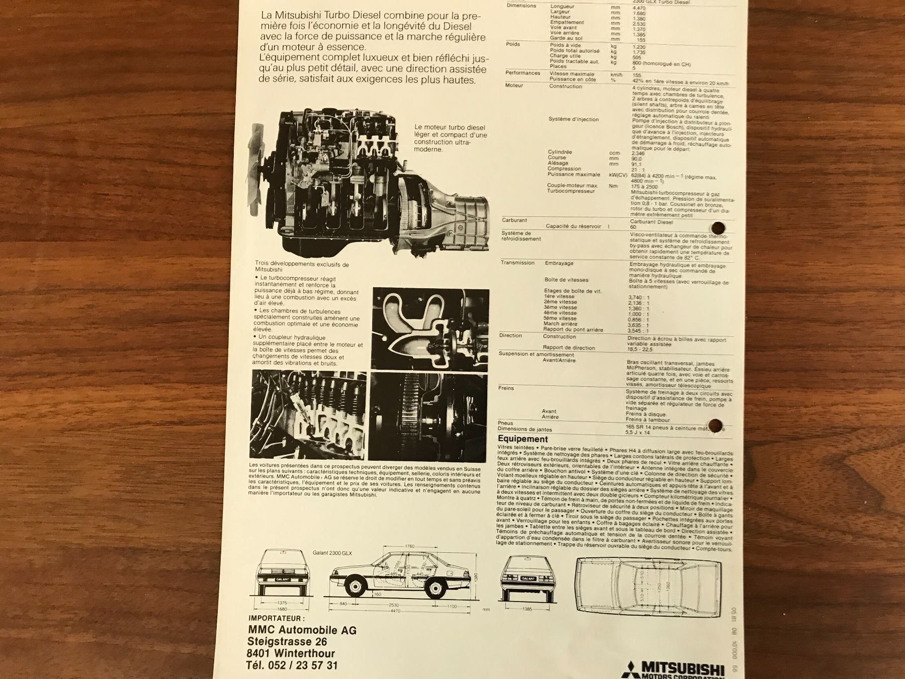 Mitsubishi Documenti: Mitsubishi Galant Turbo Prospekt – Usato da Balterswil venduto da Jeko1967 1