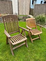 4 Klappbare Gartenstühle, zwei davon als Liege klappbar
