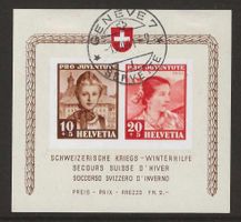 1941 : Pro Juventute Block - Ersttag : KP 600.--