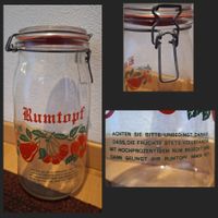 3L grosses vintage Rumtopf Glas mit Früchte Dekor 🍒🍐