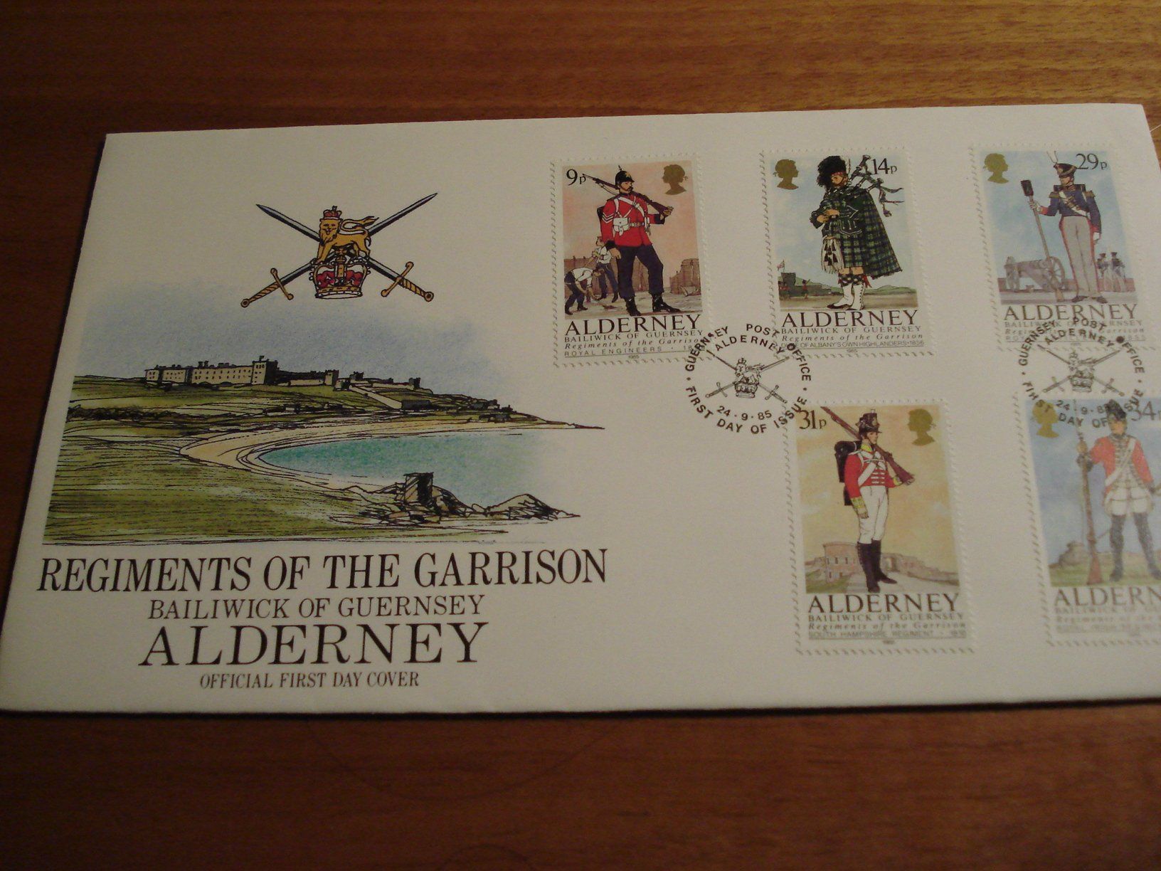 Tutti i francobolli: Alderney FDC 1985, Satz Soldaten – Usato da Niederwil AG venduto da morostahu
