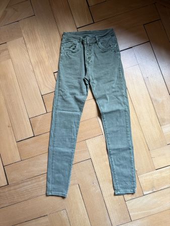 Skinny Jeans olivgrün S