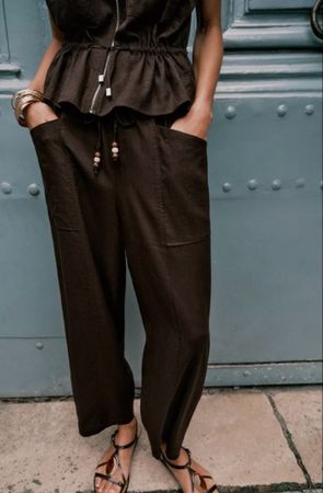 Zara viscose brown pants 