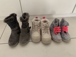 3 Paar Mädchen Herbst/Winter Schuhe, Gr. 26/27