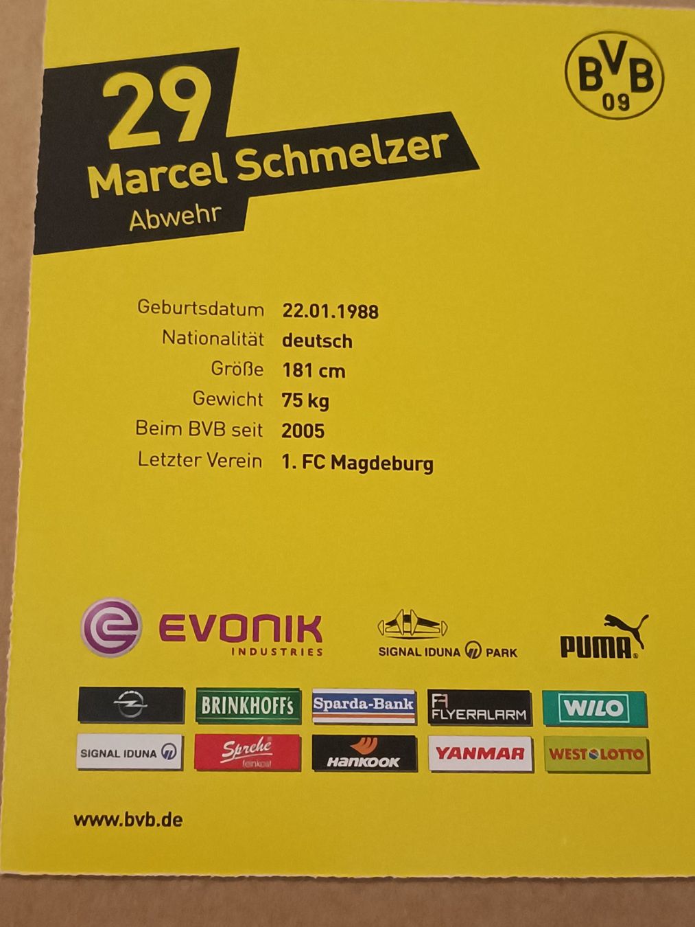 Autografi: Marcel Schmelzer - BVB - Borussia Dortmund - Handsigniert – Usato da Menziken venduto da Artographs 1