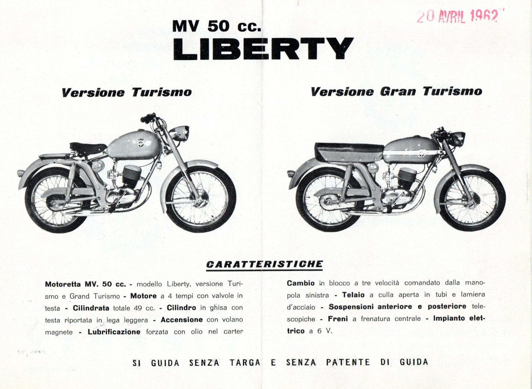 MV Agusta Route: MV Agusta Checca / Liberty 1962 - Originalprospekt – D'occasion à Malans GR par Chueche427 5