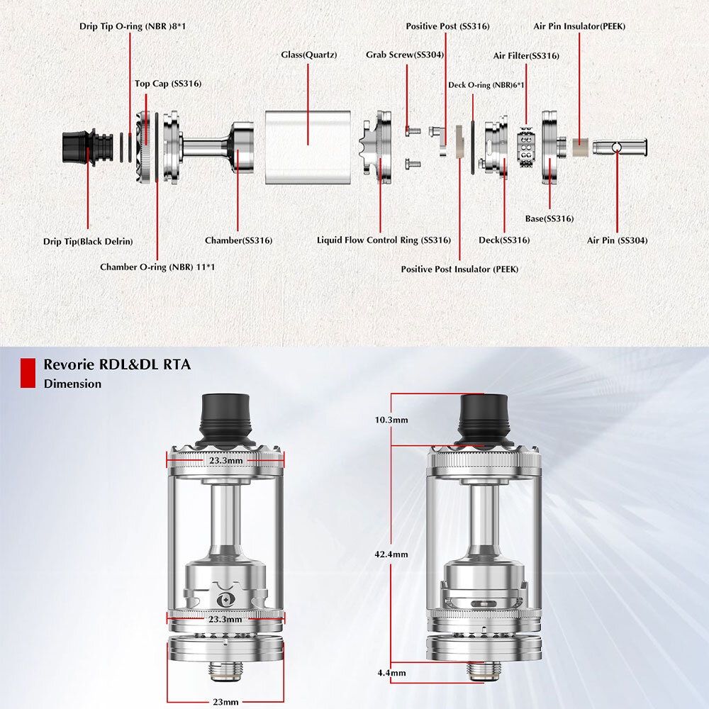 Altri Prodotti per fumatori: Ambition Mods - Revorie RDL&DL RTA - Black – Nuovo (secondo la descrizione) da Gretzenbach venduto da Spacemonk13 5