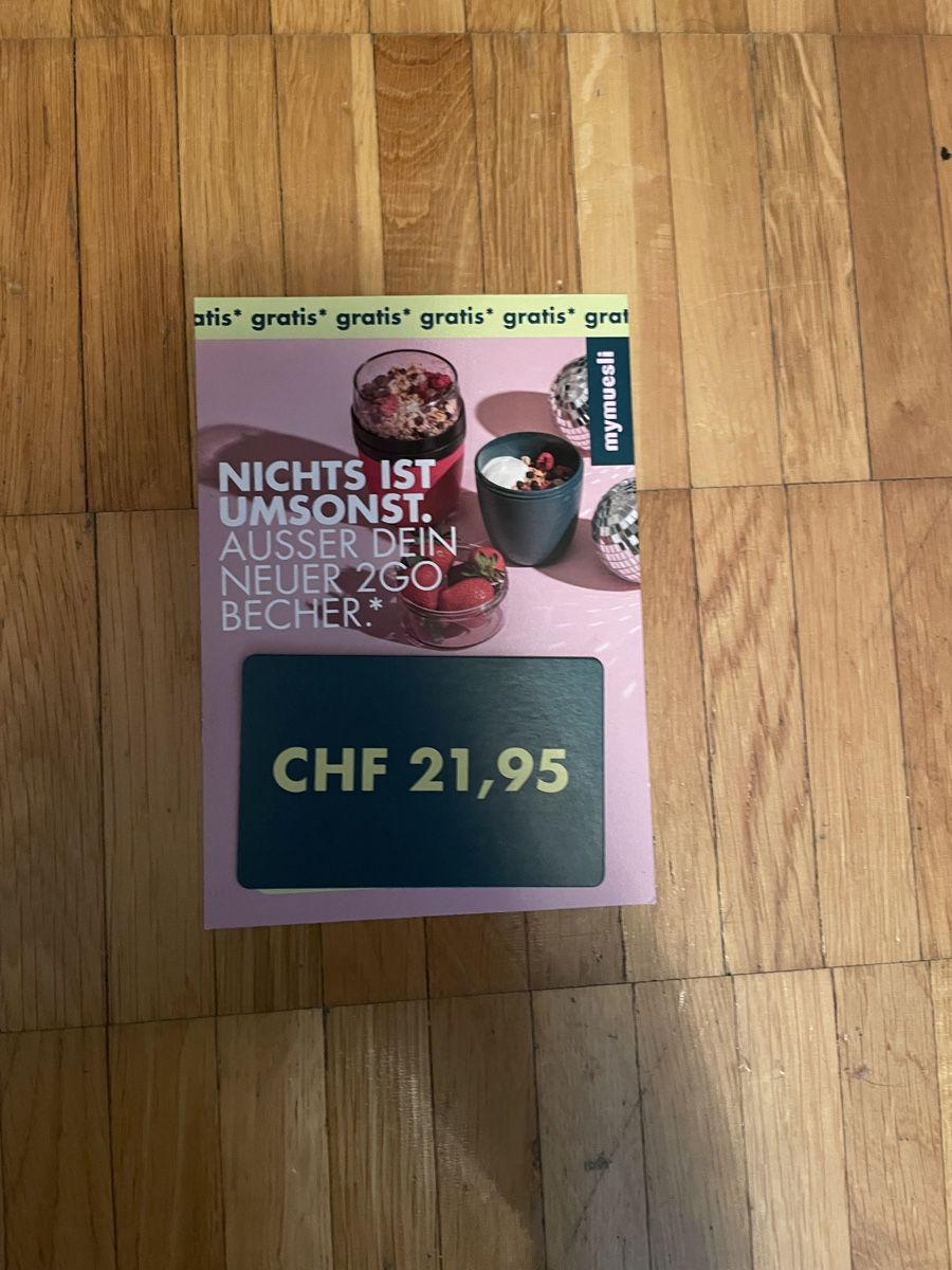 Buoni: MyMuesli Voucher: CHF 21.95 – Nuovo (secondo la descrizione) da Neuchatel venduto da shi_9fzw