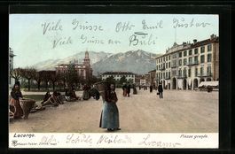 Locarno, Piazza Grande, Bäuerinnen mit 