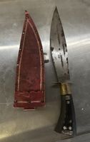 Antikes Messer mit Lederscheide, Handarbeit, RAR!