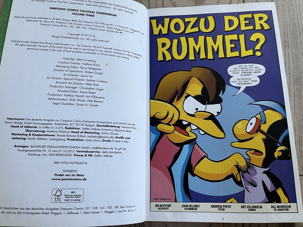 Comics: Simpsons Comics - Kolossales Kompendium Ausgabe 3 – Gebraucht aus Romanshorn von Apfelschuss 1