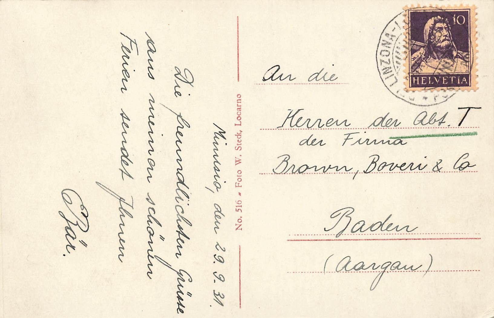 Cartoline postali: Brione sopra Locarno – Usato da Biasca venduto da Blenio71 1