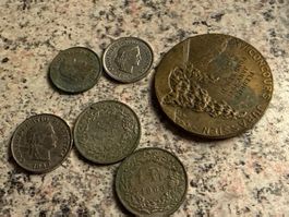 Pièce monnaie suisse vintage et autre
