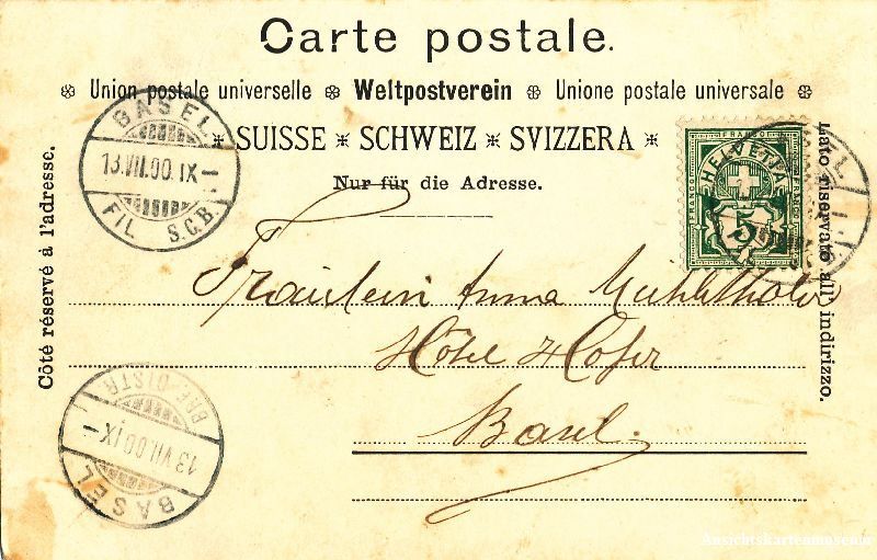 Ansichtskarten: Kuhweide - Gruss aus den Bergen + 1900 – Gebraucht aus Emmenbrücke von teestube 1