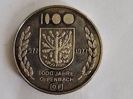 Münze 1000 Jahre Offenbach 977-1977