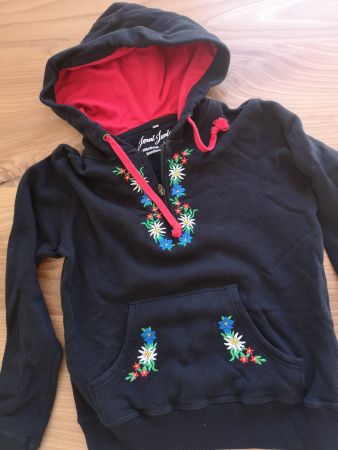 Hoodie Pullover Edelweiss Blumenstickerei Jenni Märithüsli