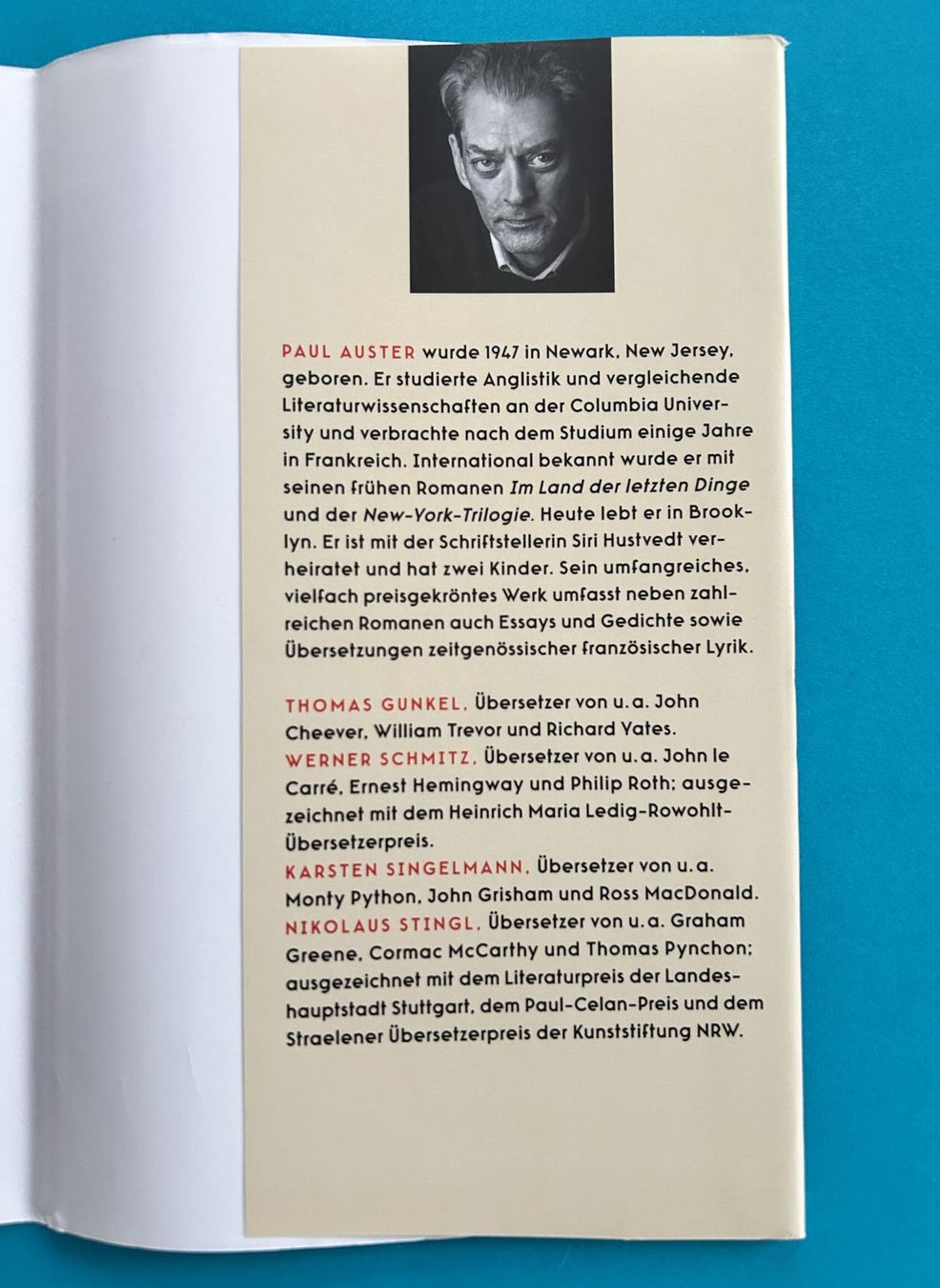 Libri: PAUL AUSTER: SEIN OPUS MAGNUM – Usato da Zürich venduto da Domus09 2