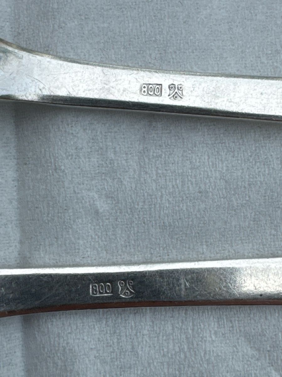 Cucchiai: 2 antike Silberlöffel GCCZ/800 silber/ 33g – Usato da Zürich venduto da Brockiwelt 2