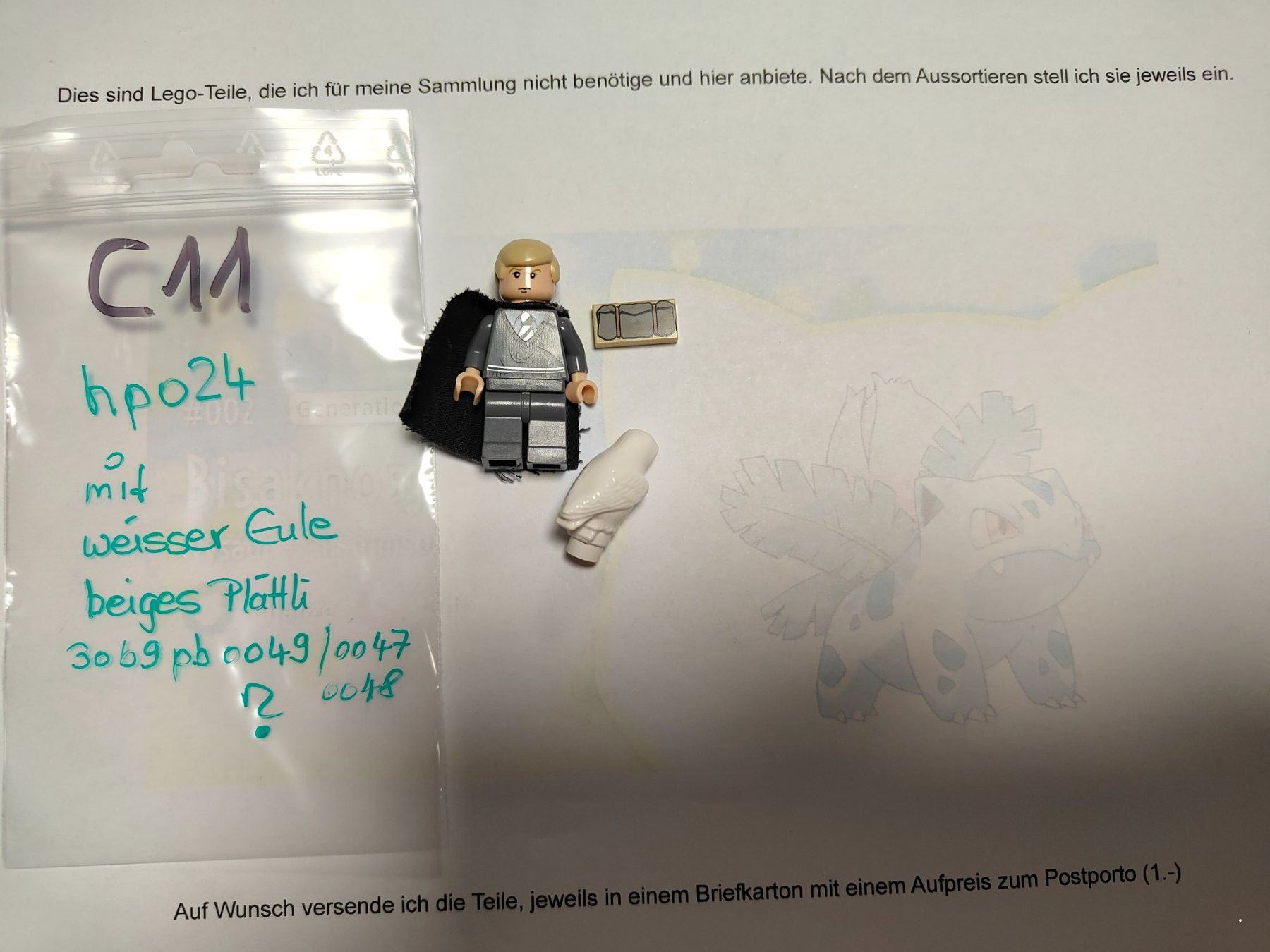 Lego Kit di costruzioni: Legofigur   hp024  Draco Malfoy  /C11 – Usato da St. Gallen venduto da Bisaknosp