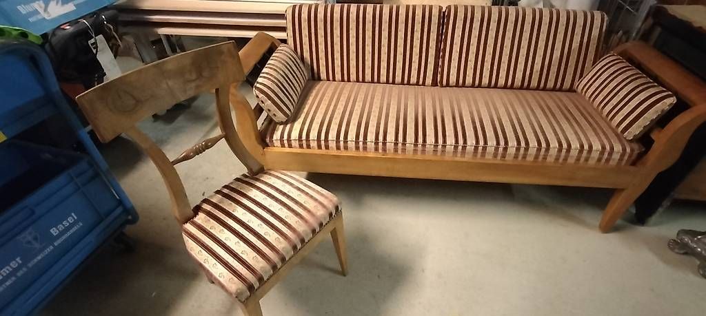 Divani: Biedermeier Sofa/Liege mit Stuhl – Usato da Steinach venduto da Tsgweh