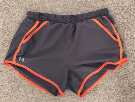 Under Armour Damen Laufshorts Grau/Orange | Grösse S