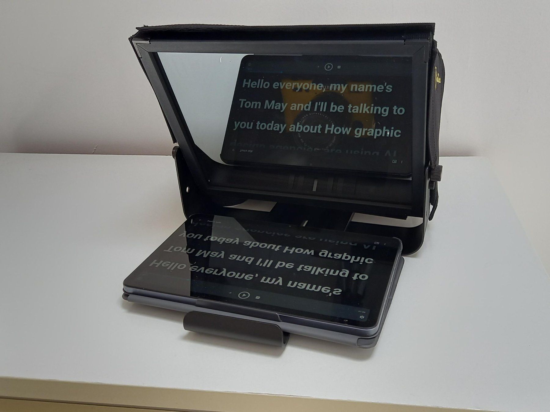 Stative & Köpfe: Profi-Teleprompter-Set: Glide Gear TMP100 – Gebraucht aus Zürich von afzhch