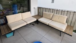 Garten Lounge Set 3-teilig – 2 Sofas + Tisch
