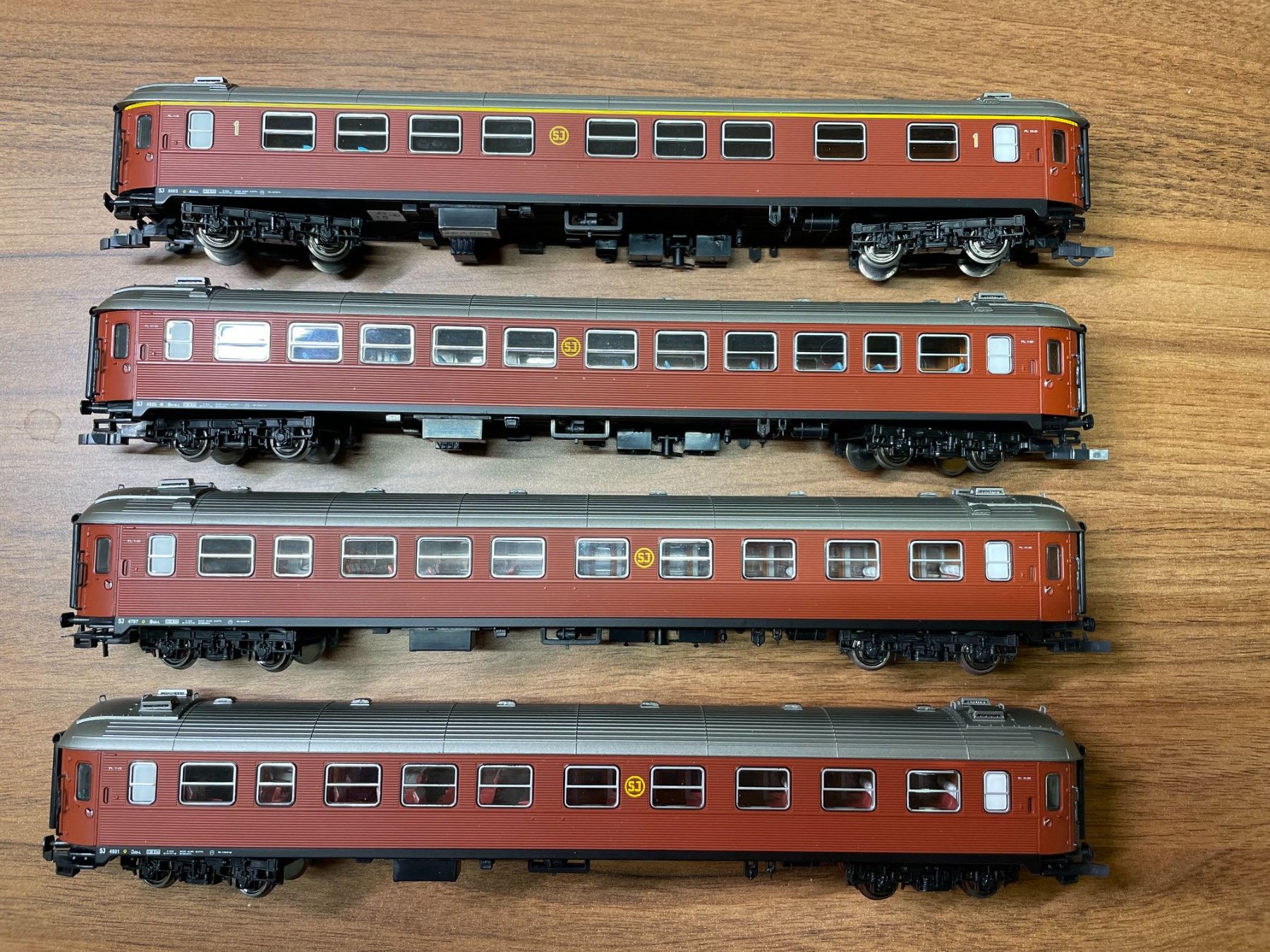 Modelleisenbahnen: NMJ 4x Personenwagen der SJ in DC – Gebraucht aus Villmergen von Mfritz 1