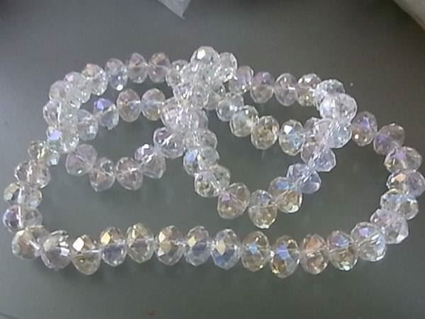 Perle (finte): 10 Glasperlen transparent AB  8x6mm – Nuovo (secondo la descrizione) da Alpnachstad venduto da perlengaby 2